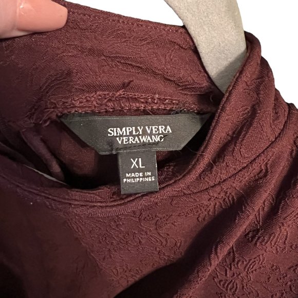 Simply Vera - Maroon A Line Mini Dress w/ Pockets Size XL - Picture 4 of 6